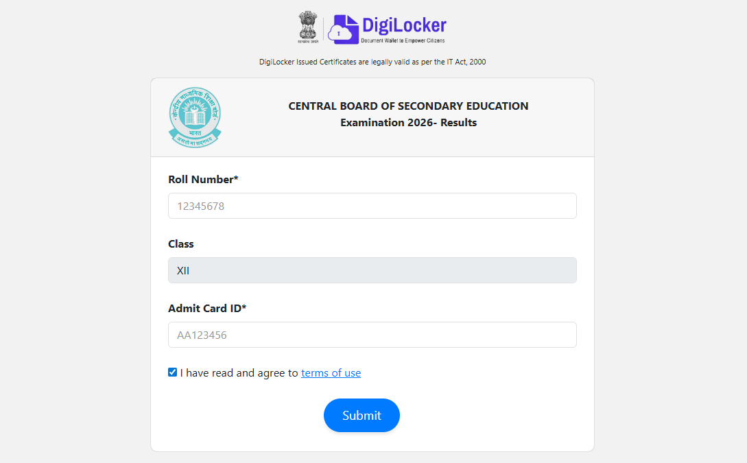 CBSE Class 12 Result 2026