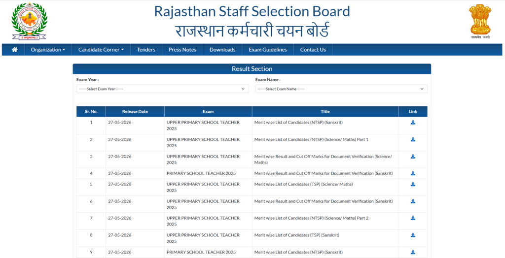 RSSB 3rd Grade Teacher Bharti 2025: का फाइनल रिजल्ट ओर कट ऑफ जारी